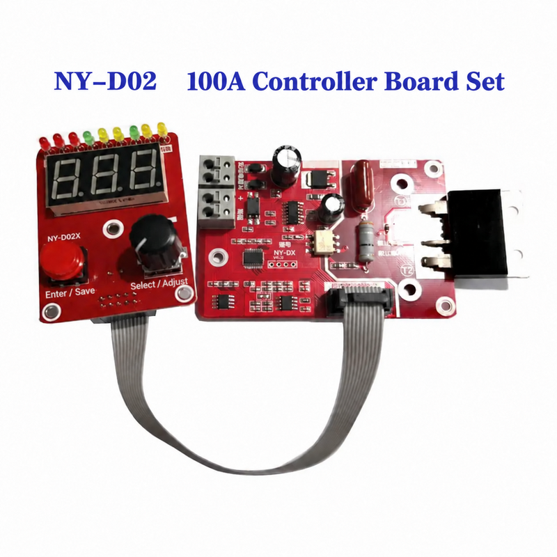 NY-D02 100 A dual-pulse spot welder controller board with BTA100-800B triac and display panel
