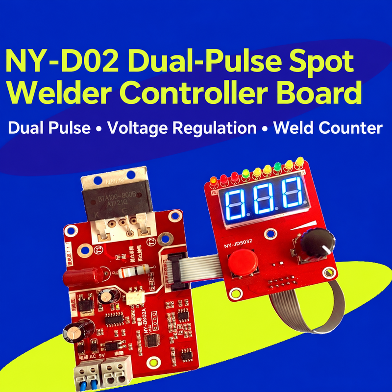 NY-D02 dual-pulse spot welder controller functions including voltage regulation and weld counting